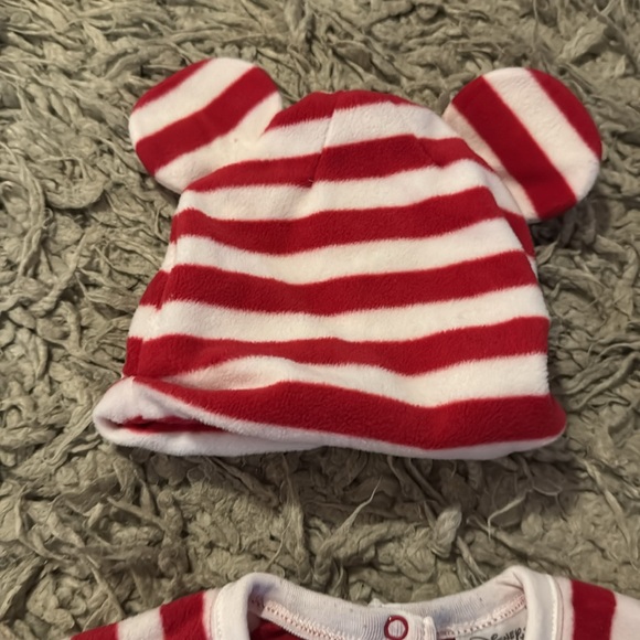 Baby My First Christmas Mickey Pajama and Hat set - Picture 3 of 5